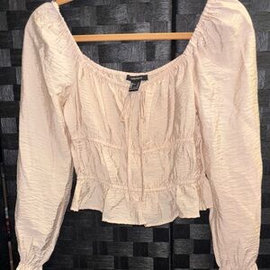Forever 21 Blush Peasant Blouse
